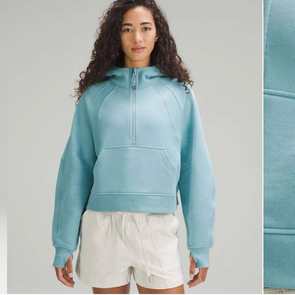lululemon athletica Tops - lululemon Oversized 1/2 Zip Hoodie (Tidal Teal) XS/S
